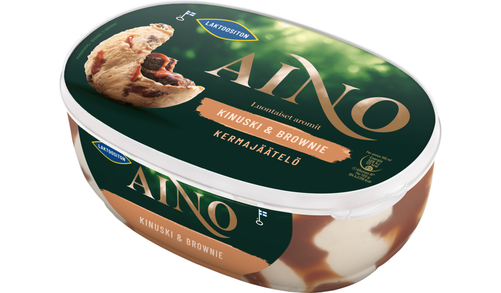 Aino Kinuski & Brownie, Laktoositon kermajäätelökotipakkaus 900ml